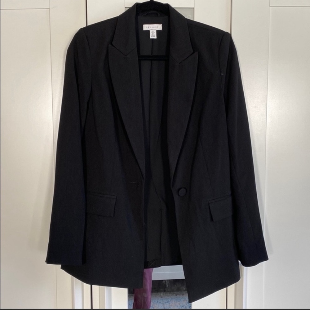 Topshop black long blazer